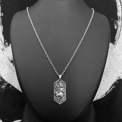 £3.99 • Buy Unisex Vintage Look Rabbits & Moon Pendant Link Chain Necklace Jewellery Gift UK
