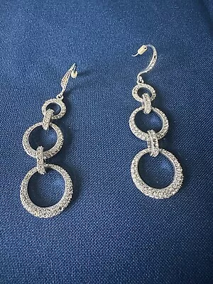 Nadri- Pave' Diamond Stone Earrings With Hoops For Women • $15