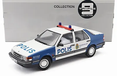 1/18 Triple9 Die-cast Metal Saab - 9000 Cd Turbo Sedan 1990 - Swedish Police • $159.38