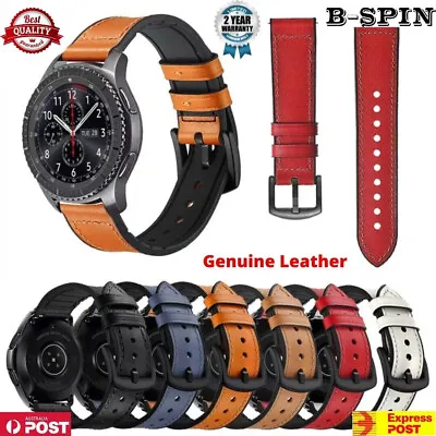 Genuine Leather Watch Band Strap For Samsung Galaxy Watch6 5 4 42 40 44mm Active • $14.99