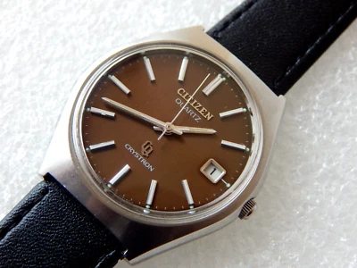 $169 • Buy Vintage CITIZEN CRYSTRON 43-2296 Japan Excellent Quartz Wrist Watch 80 All Steel