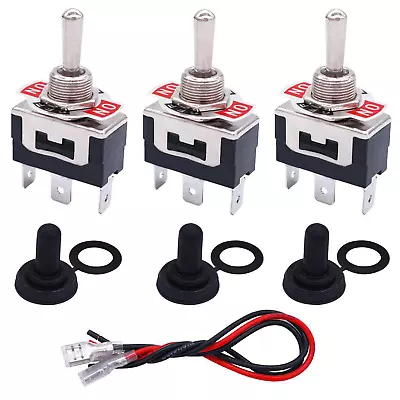 3Pcs Momentary Toggle Switch 3 Pins 3 Position (On)/Off/(On) SPDT Heavy Duty Roc • $19.87