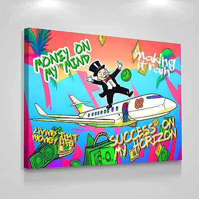 Pop Art Money Canvas Print Mindset Inspirational Wall Art Luxury Home Office • $89.95