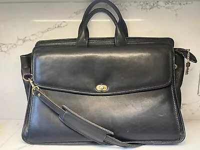 Briefcase Portfolio Document Laptop Shoulder Bag Leather Jack Georges Vintage • $29.37