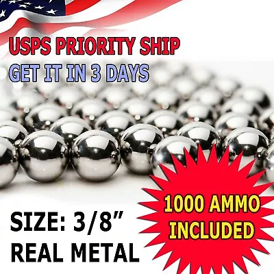 1000 QTY - 3/8  Inch Steel Slingshot Ammo Shot Balls • $23.39