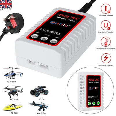 AIRSOFT LIPO BATTERY BALANCE COMPACT CHARGER 7.4V&11.1V 2&3 CELL For NUPROL UK • £10.75