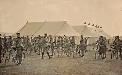 British ? Military Soldiers With Bicycles-real Photo Postcard • $20