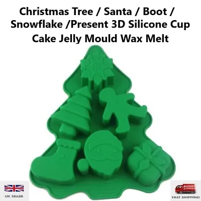 £5.49 • Buy Christmas Tree 3D Silicone Cup Cake Jelly Mould Wax Melt Soap Candle Mold