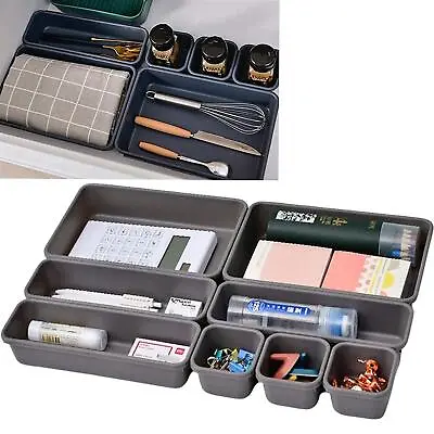 Desk Drawer Organiser Storage Boxes Tray Tidy Divider Stationary Make Up Utensil • £6.49
