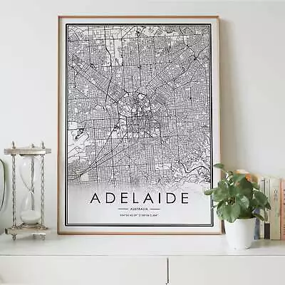 $62.55 • Buy Adelaide City Lines Map Wall Art Poster Print. A3 A2 A1 Sizes