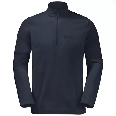 Jack Wolfskin Men's Taunus 1/2 Zip Fleece Medium Black BNWT • £24.99