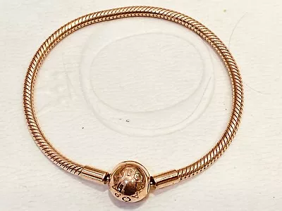 Authentic Pandora Rose Gold (MET) Moments Smooth Bracelet 580728 Size 18cm • $139