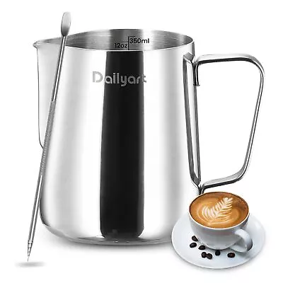 Milk Frothing Pitcher 12oz Milk Frother Steaming Pitcher Stainless Steel • $13