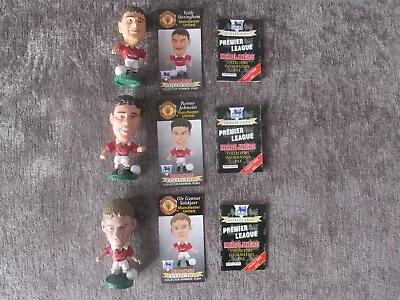 Manchester United Corinthian Headliners & Info Cards X 3 PL601 PL561 PL541 1997 • £3.49