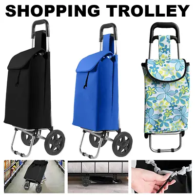 £12.99 • Buy Lightweight Folding Shopping Trolley 2Wheels Cart Luggage Waterproof Grocery Bag