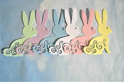 Die Cut Cuts Card Topper Easter Bunny X 6 Pastel • £1.10