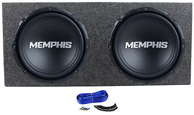 (2) Memphis Audio SRX1244V 12  300w RMS Car Subwoofers+Sealed Sub Box Enclosure • $234.95