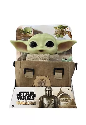 STAR WARS MANDALORIAN THE CHILD BABY YODA 11  TALKING PLUSH IN SATCHEL Grogu. • $30