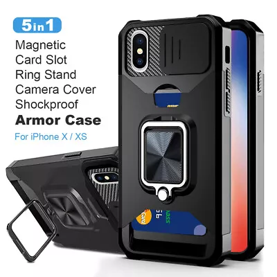 $22.99 • Buy 2022 NEW Armor Case With Camera Cover Card Slot For IPhone 14 13 12 11 XR XS SE