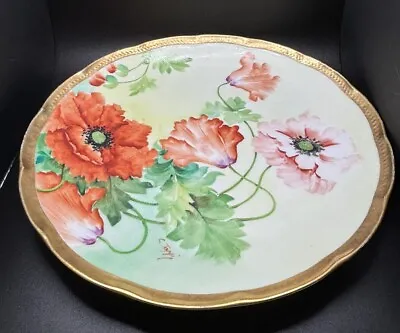 Ginori Poppies Salad Plate 8 1/2  Signed Gold Trim Italy EXC • $20