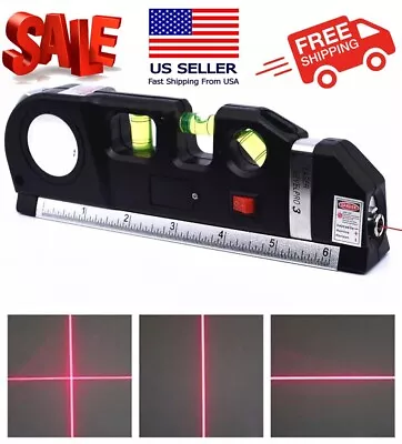 Multipurpose Laser Level Vertical Horizon Measuring Tape Aligner Metric Rulers • $8.63