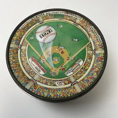 Vintage Eagle Nuts Ballpark Style Peanuts Baseball Themed 7  Tin Anheuser Busch • $9.99