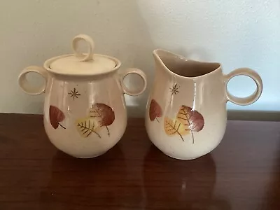 Vintage Vernonware Covered Sugar And Creamer.  Also Called Sherwood By Metlox. • $24