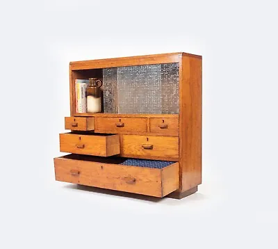 Vintage Oak Haberdashery Shop Display Cabinet Drawers - *FREE UK DELIVERY • £495