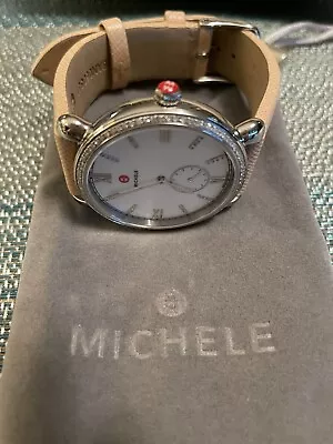 Michele Gracile Watch-114 Diamonds MOP/ Lt Pink  Leather Band MWW26A000013SD9. • $425