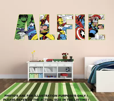 £15.99 • Buy Personalised Marvel Avengers Super Heroes Wall Sticker Art Decal Decor Vinyl