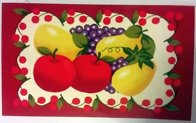 £17.50 • Buy PRINTED NYLON KITCHEN RUG (18 X 30 ) FRUITS IN CHERRIES FRAME # 2, Rectangle, ST
