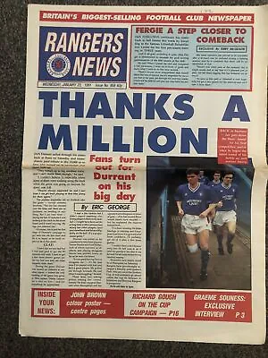 £2.99 • Buy Rangers News 23/1/91 1991 #958 Ian Durrant Return From Injury