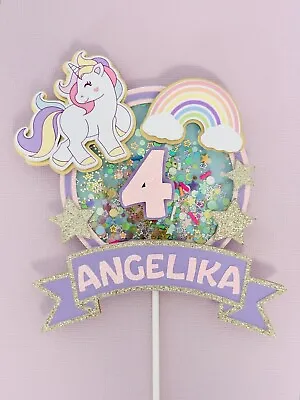 3d Unicorn Rainbow Shaker Cake Topper | Personalised Birthday Cake Topper • $55.40