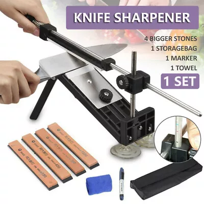 Professional Chef Knife Sharpener Kitchen Sharpening System Fix Angle 4 Stones • $27.49