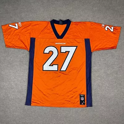 Denver Broncos Jersey Men Size L Orange Short Sleeve NFL Football 27 Moreno • $17.59