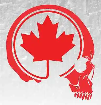 Skull Maple Leaf Vinyl Decal Sticker Canadian Flag Car Truck 4X4 Bones Skeleton  • $4.41