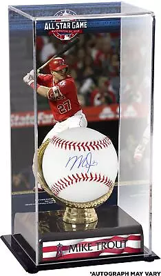 Mike Trout Angels Signed Baseball And 2018 ASG Gold Glove Display Case & Image • $749.99