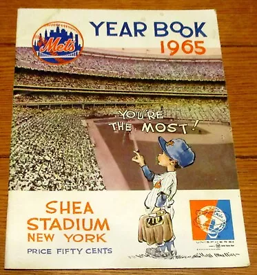1965 New York Mets Yearbook 48 Pages W/Berra - Spahn - Stengel - Kranepool • $35
