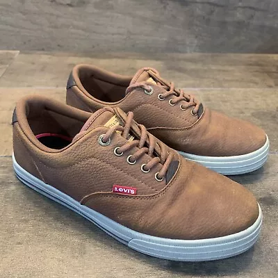 Levi Mens 9.5 Brown Lace Up Shoes Comfort Casual Sneaker Tennis 51968609H • $19.28