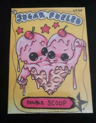 SUGAR FUELED Garbage Pail Kids Michael Banks DOUBLE SCOOP SIGNED SKETCH PRINT  • $20