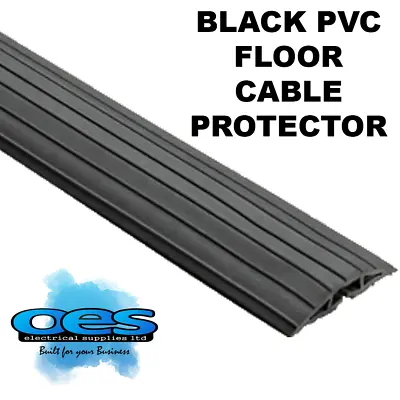 £8.90 • Buy GREENBROOK BLACK PVC RUBBER CABLE PROTECTOR COVER TIDY FLOOR TRUNKING 64 X 11MM