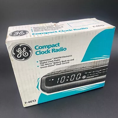 Vintage GE 7-4613 Compact Clock Electronic Digital Radio Alarm Clock New In Box • $34.99