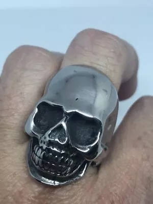 Men's Skull Biker Ring Vintage Silver Stainless Steel Size 10 • $45