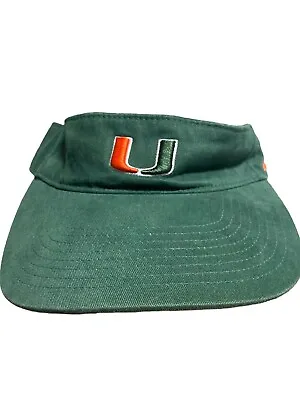 Vintage Nike Miami Hurricanes Hat Visor 90s Y2K University Of Miami UM NCAA • $10.49