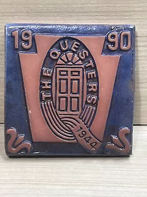 Moravian Pottery & Tile Works The Questers 1944 Tile 1990 Bucks County PA • $34.99