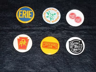 Railroad Logo Pins. Six Colorful Collectibles For Display On Hat Shirt Or Wall. • $6.85