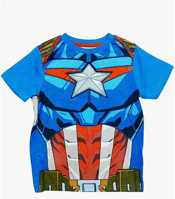 Children's Captain America T-shirt Marvel Avengers Comic Hero • £6.99