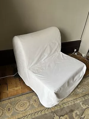 IKEA LYCKSELE LÖVÅS (Ransta Natural) Single Folding Sofa Bed Chair Used • £120