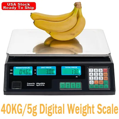 88LBS Digital Weight Scale Price Computing Food Meat Produce Deli Market Scale • $38.99