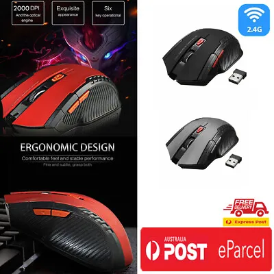 $9.50 • Buy 2.4GHz 6D 2000 DPI USB Wireless Optical Gaming Mouse Laptop Desktop PC Led Mice 